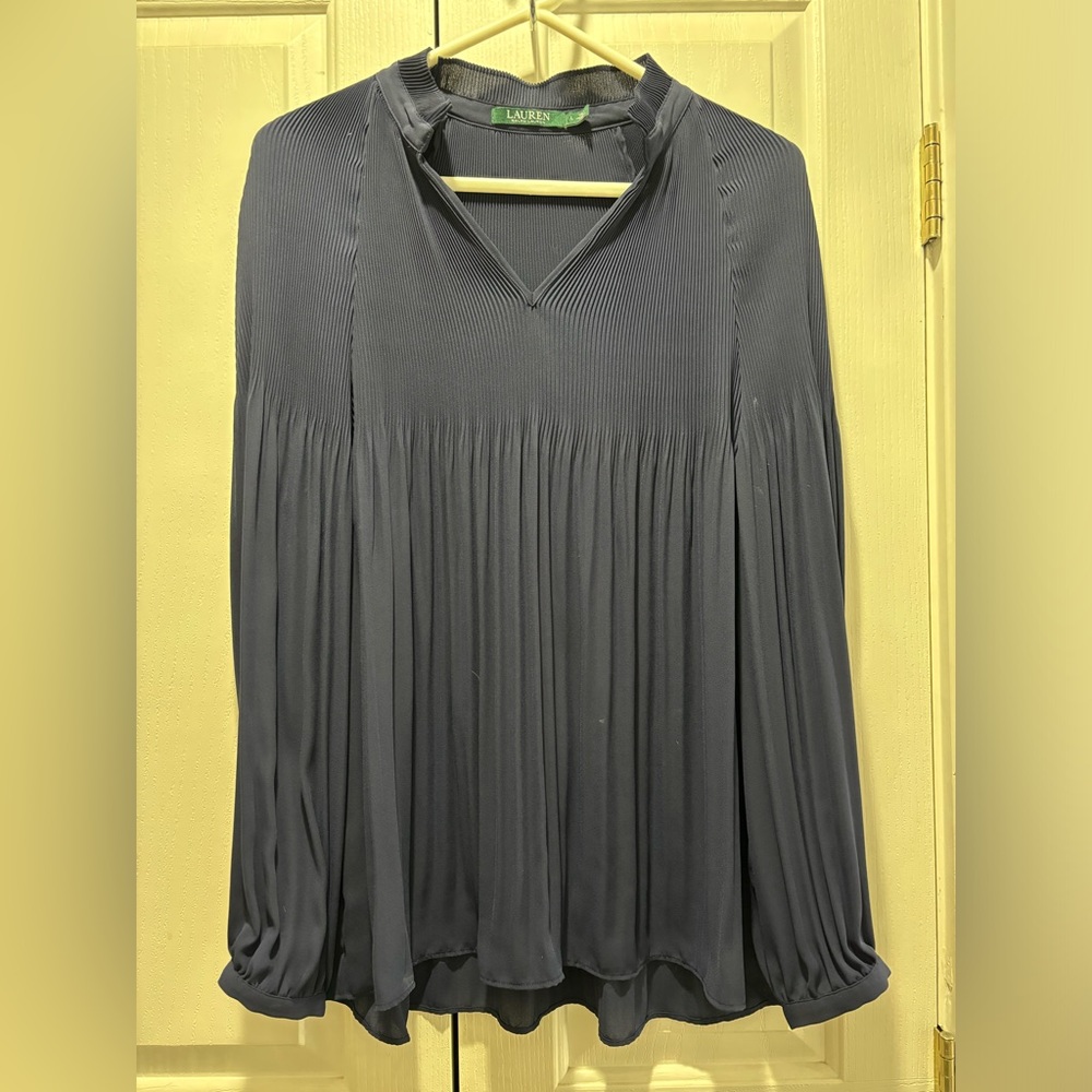 Ralph Lauren navy silky top